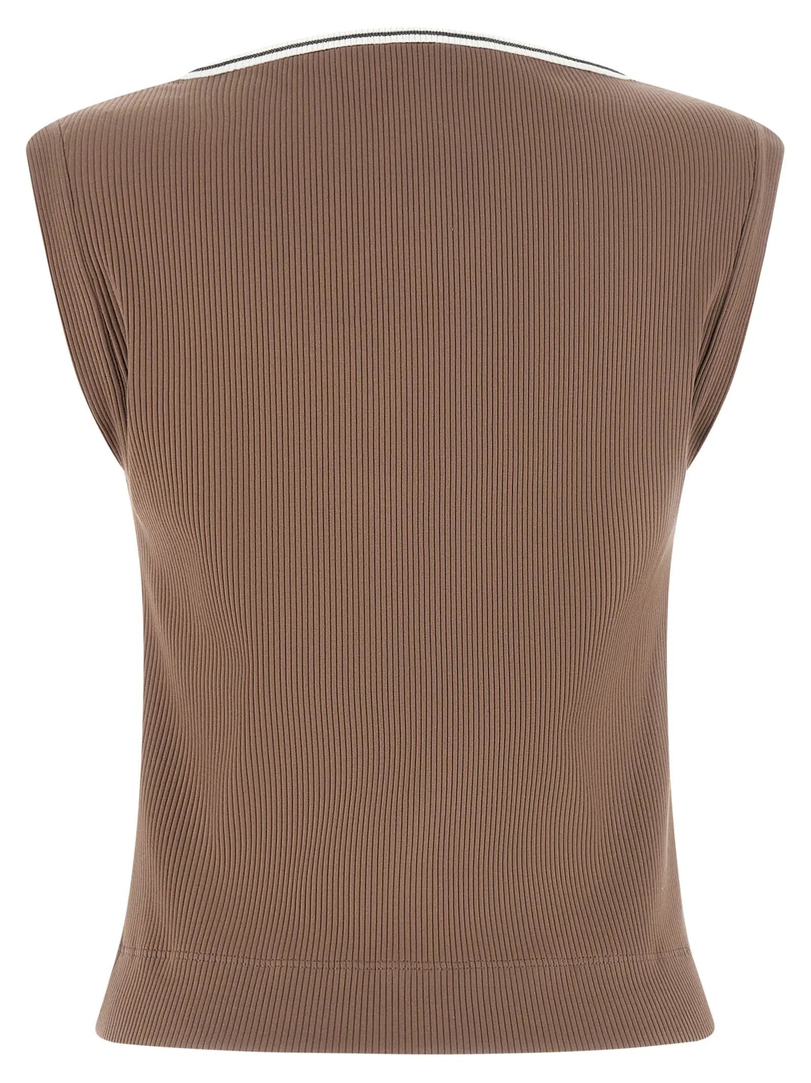 Débardeurs Brunello Cucinelli en coton marron