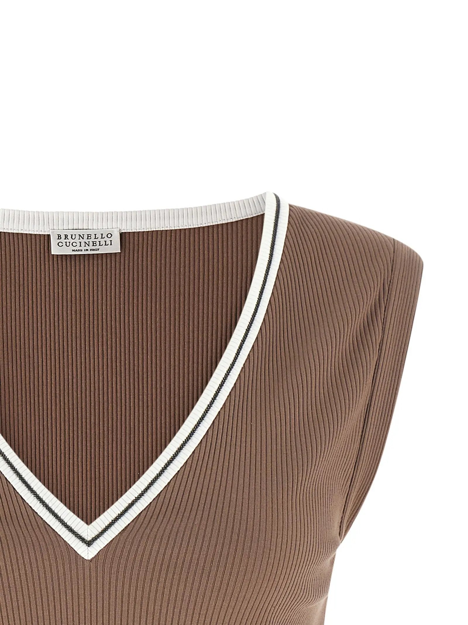 Débardeurs Brunello Cucinelli en coton marron