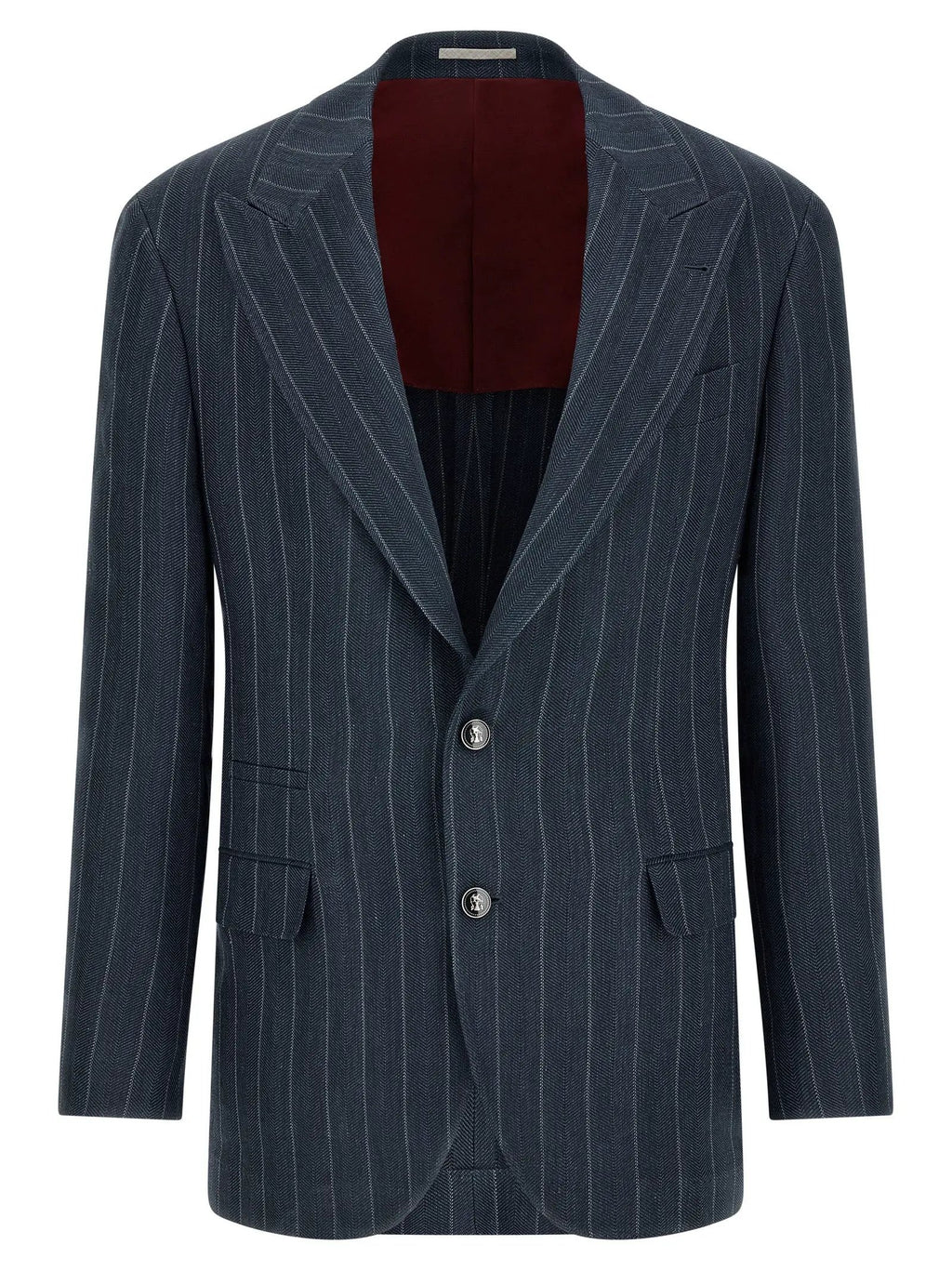 Brunello Cucinelli Blue Hemp Blazer