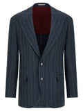 Brunello Cucinelli Blue Hemp Blazer