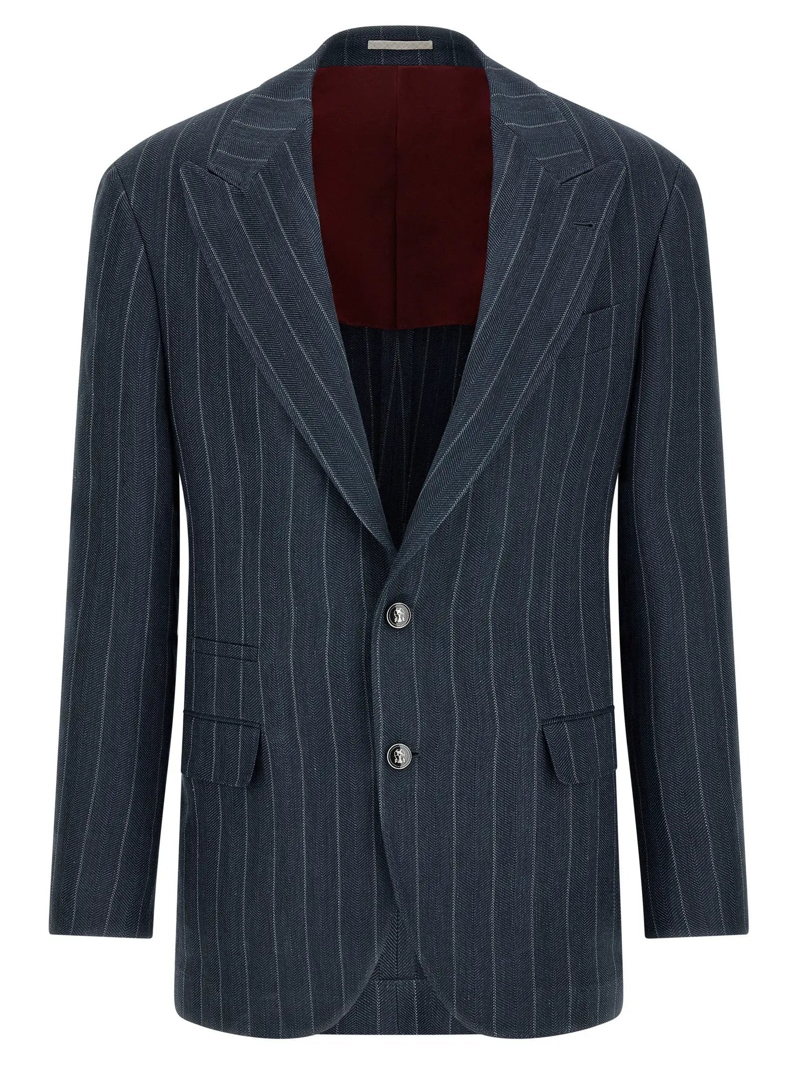 Brunello Cucinelli Blue Hemp Blazer