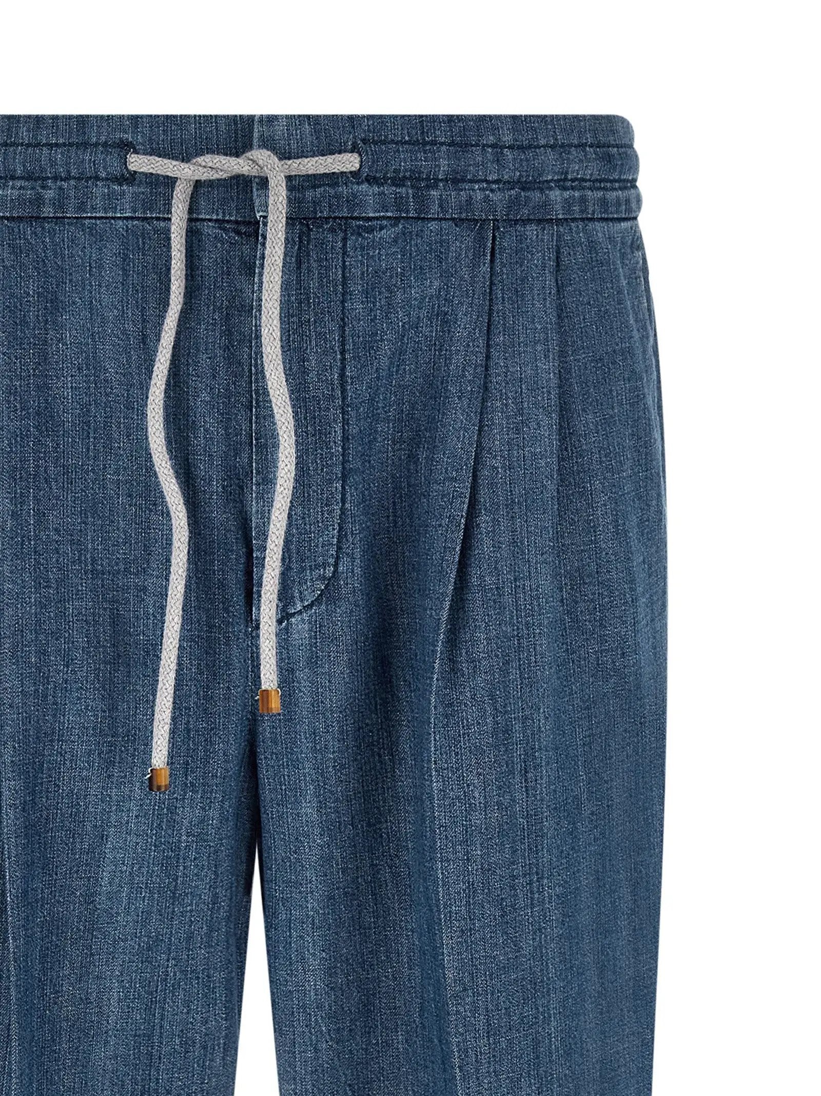 Brunello Cucinelli Blue Cotton Relaxed Fit Jeans