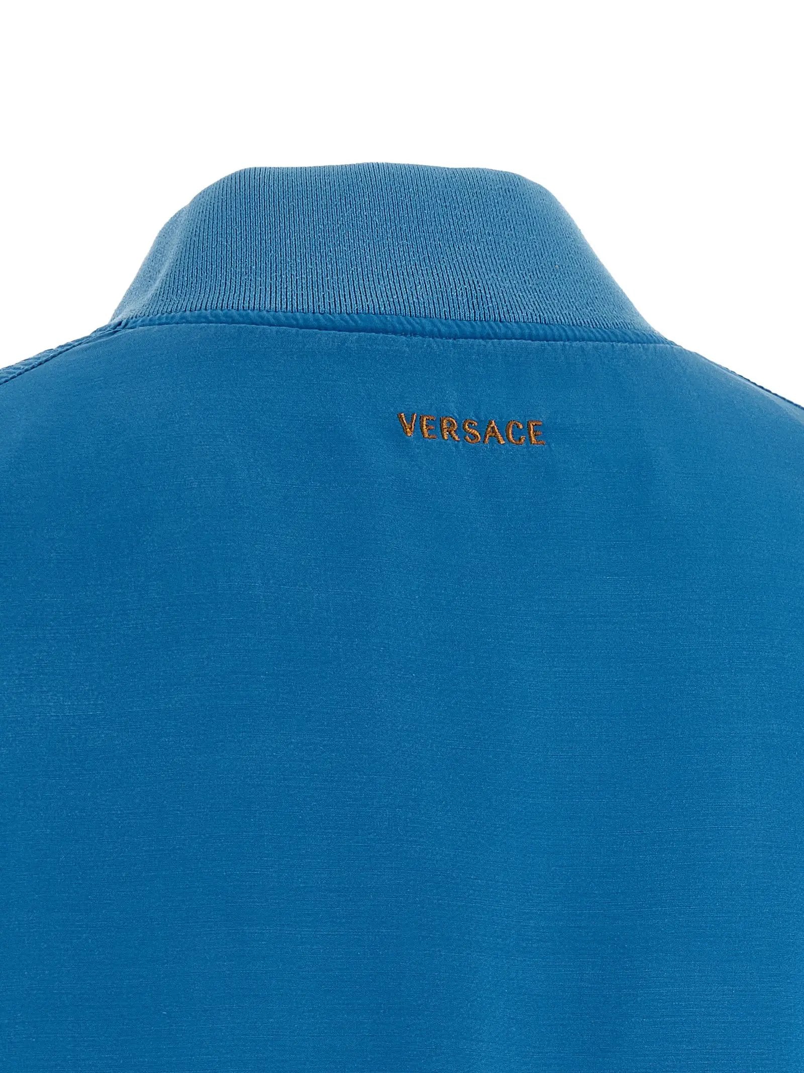 Versace Blue Silk Bomber