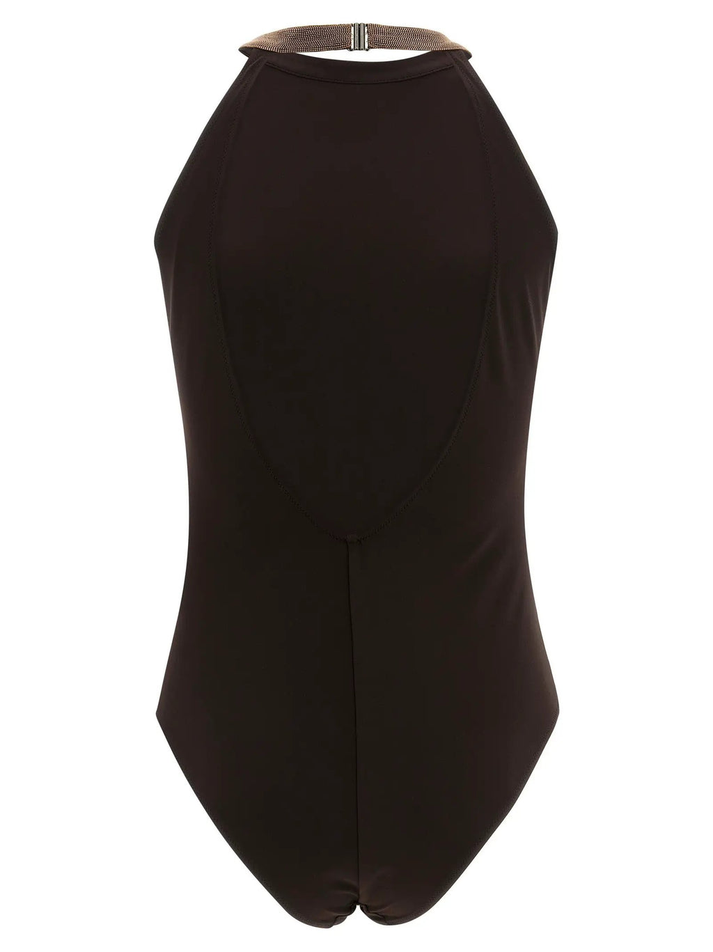 Brunello Cucinelli Brown Polyamide One-Piece Swimsuit