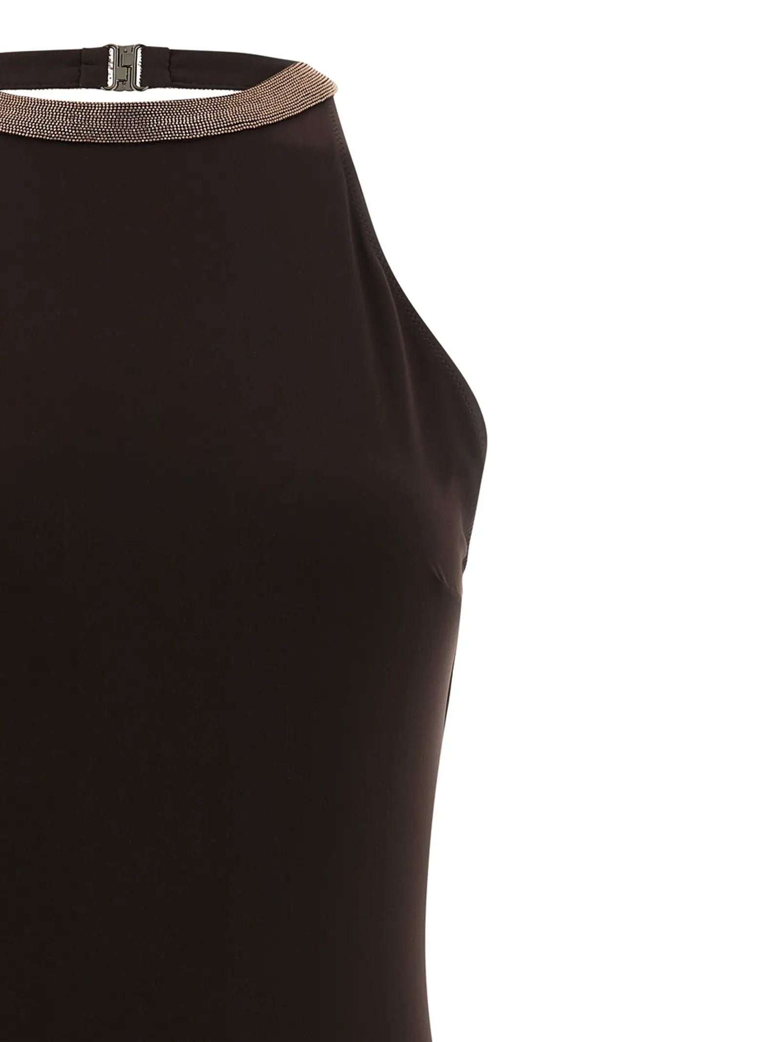 Brunello Cucinelli Brown Polyamide One-Piece Swimsuit