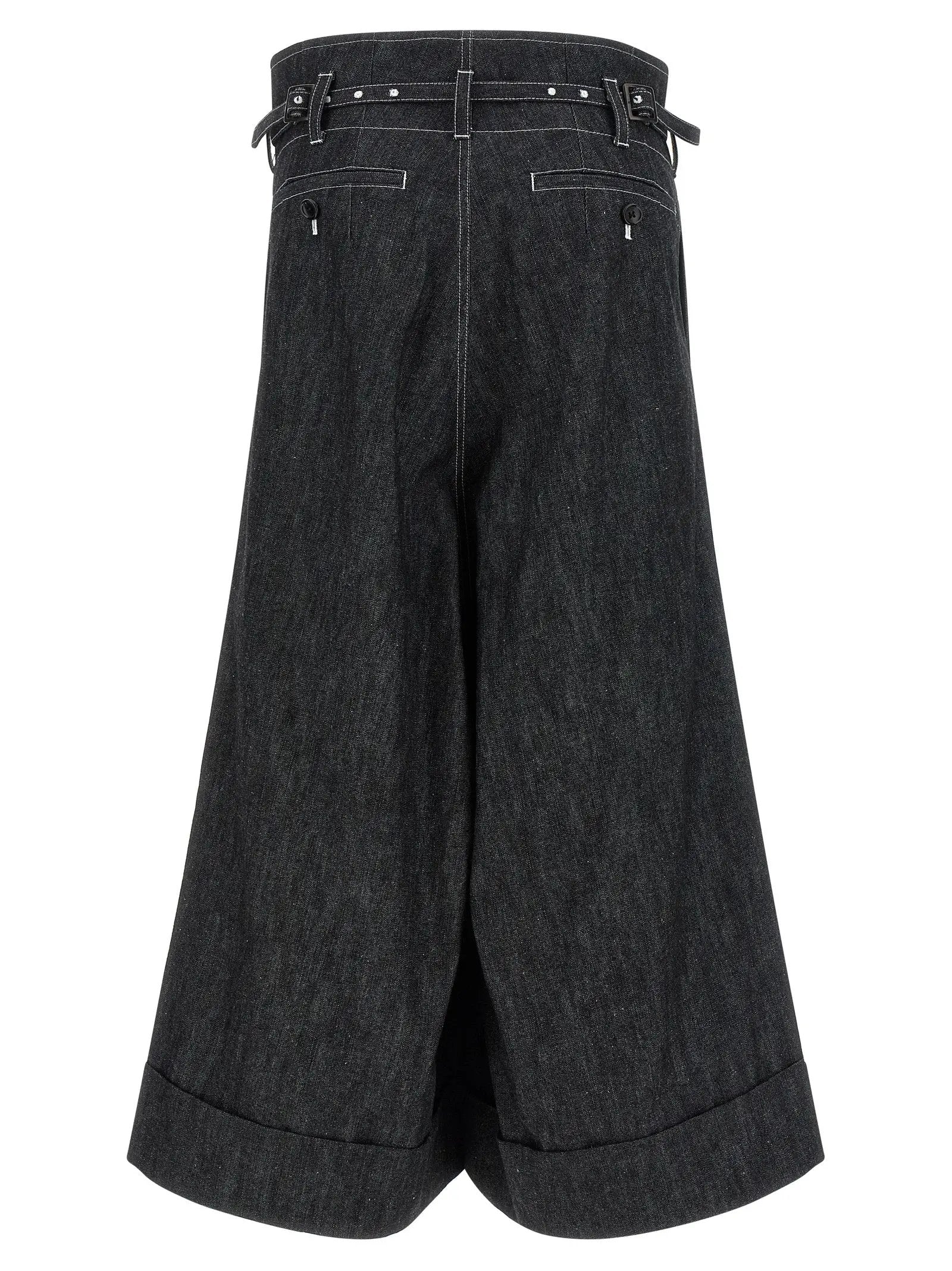 Junya Watanabe Black Cotton Bermuda Shorts