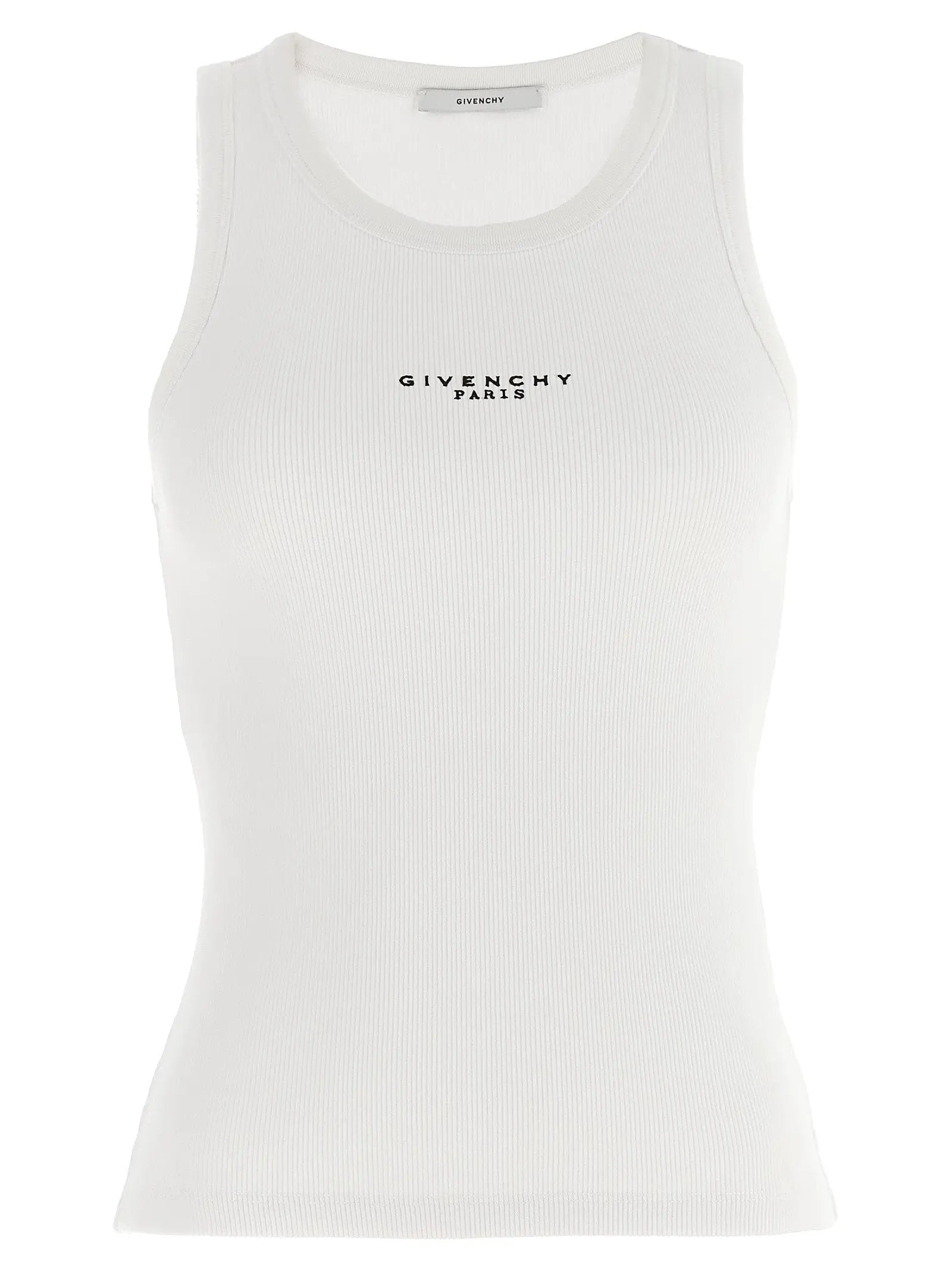 Givenchy White Cotton Sleeveles T-Shirt