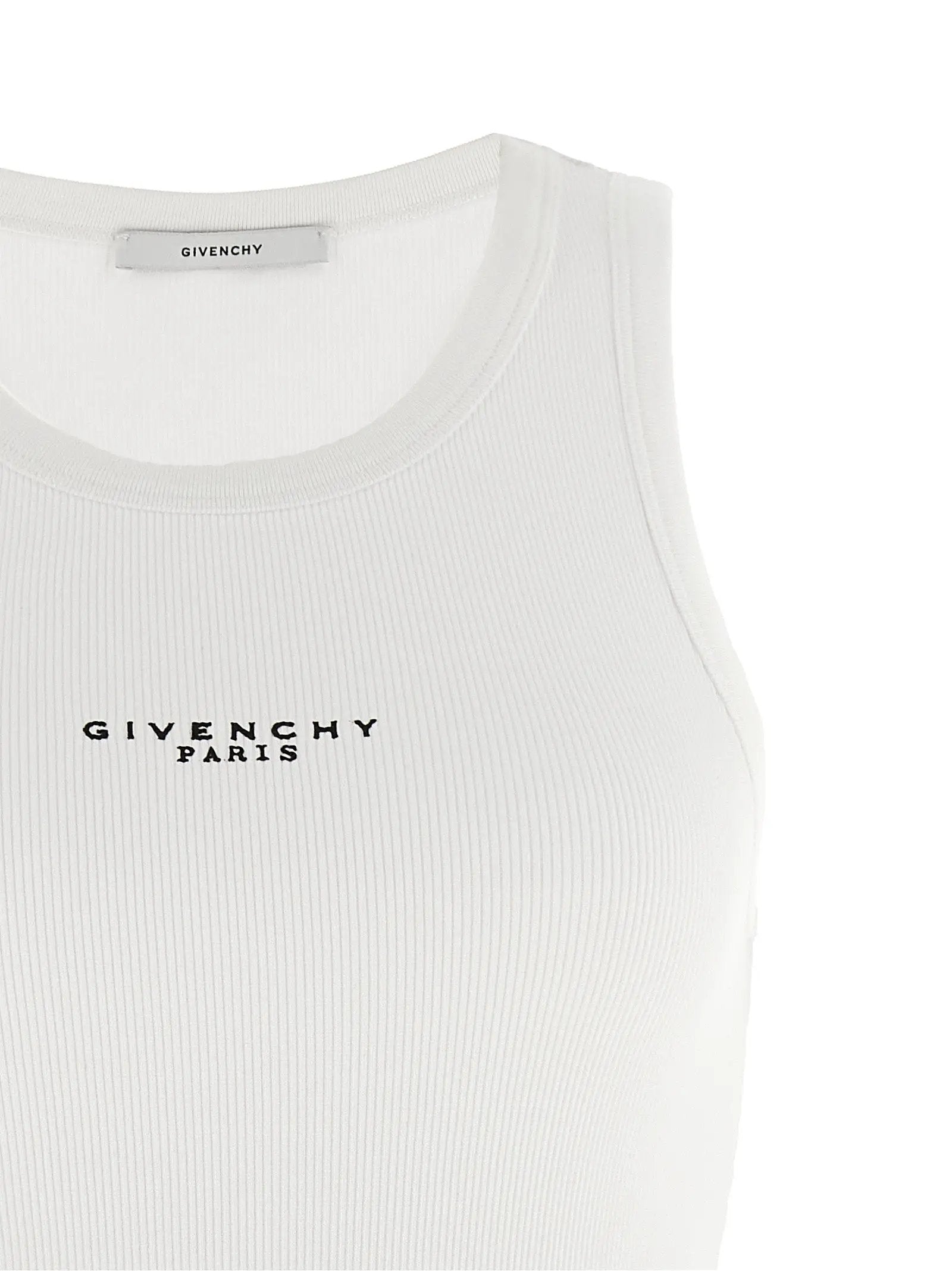 Givenchy White Cotton Sleeveles T-Shirt