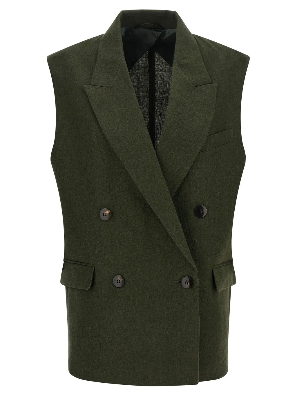 Max Mara Bicolor Linen Sleeveless Jacket