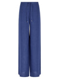 Max Mara Blue Linen Casual Pants
