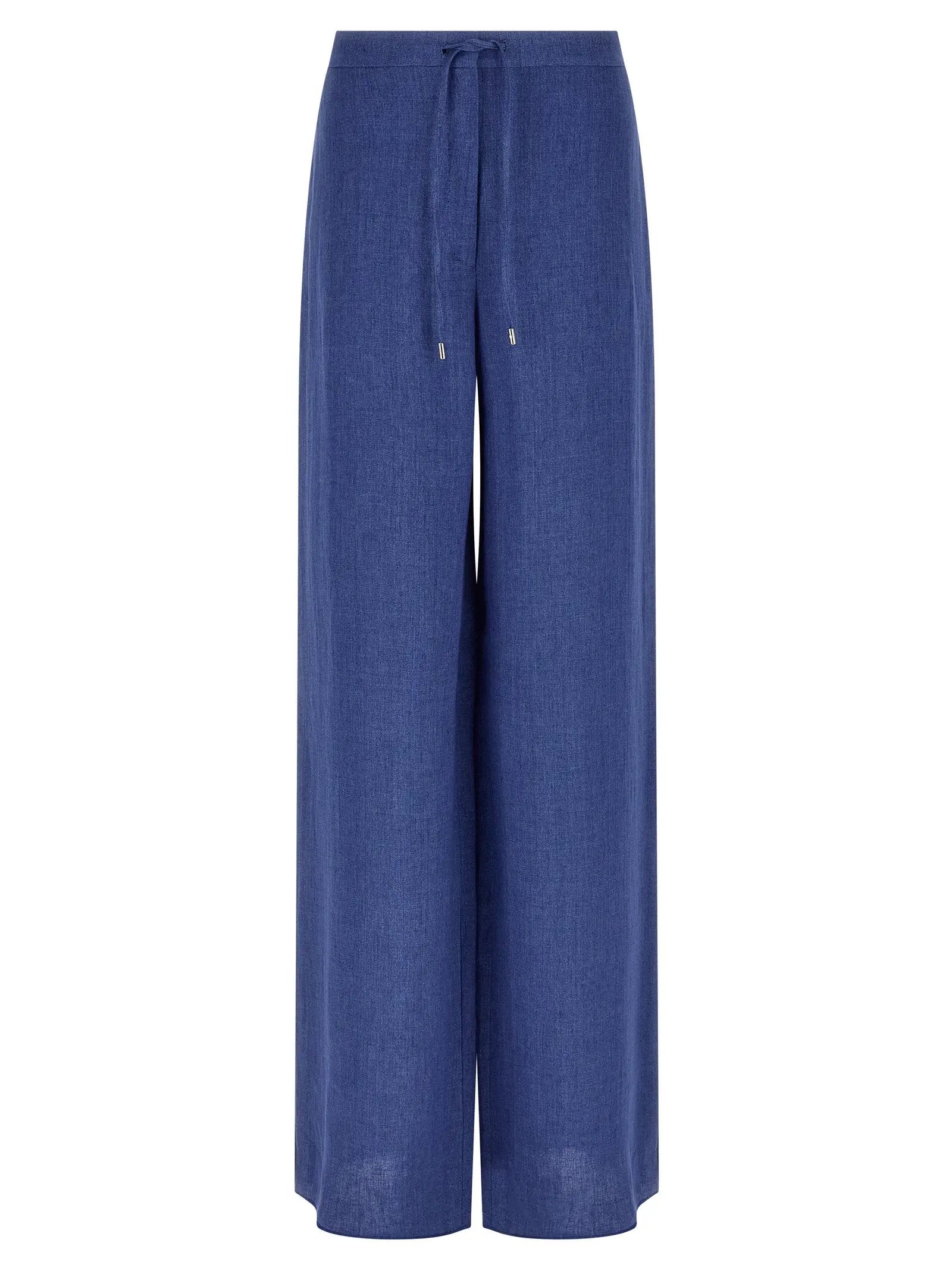 Max Mara Blue Linen Casual Pants
