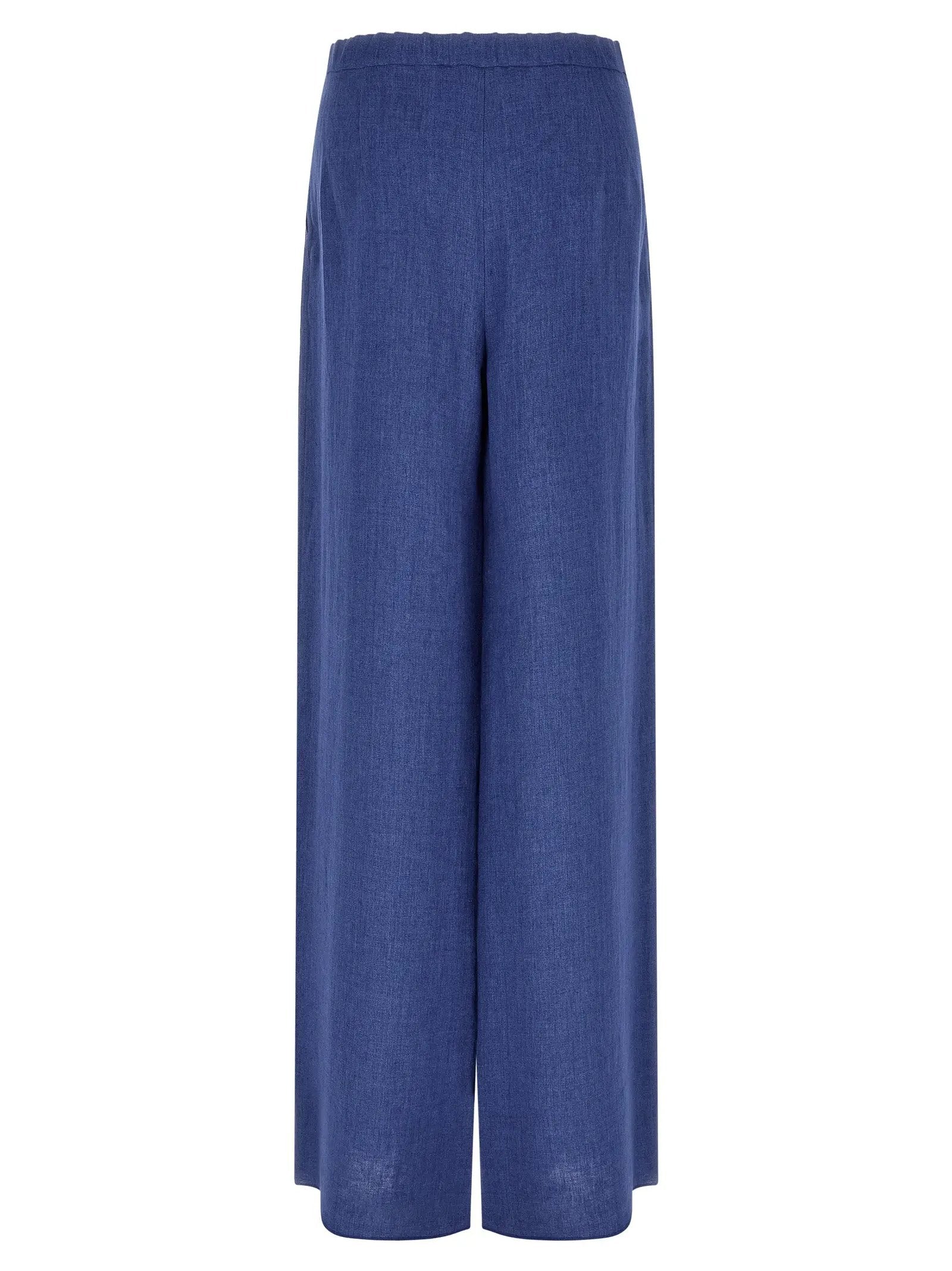 Max Mara Blue Linen Casual Pants