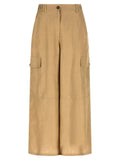 Max Mara Beige Linen Cargo Pants