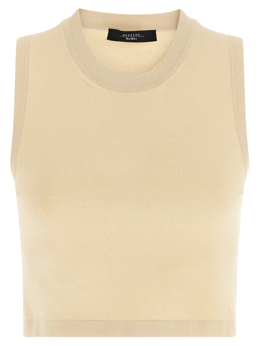 Max Mara Beige Viscose Sleeveles T-Shirt