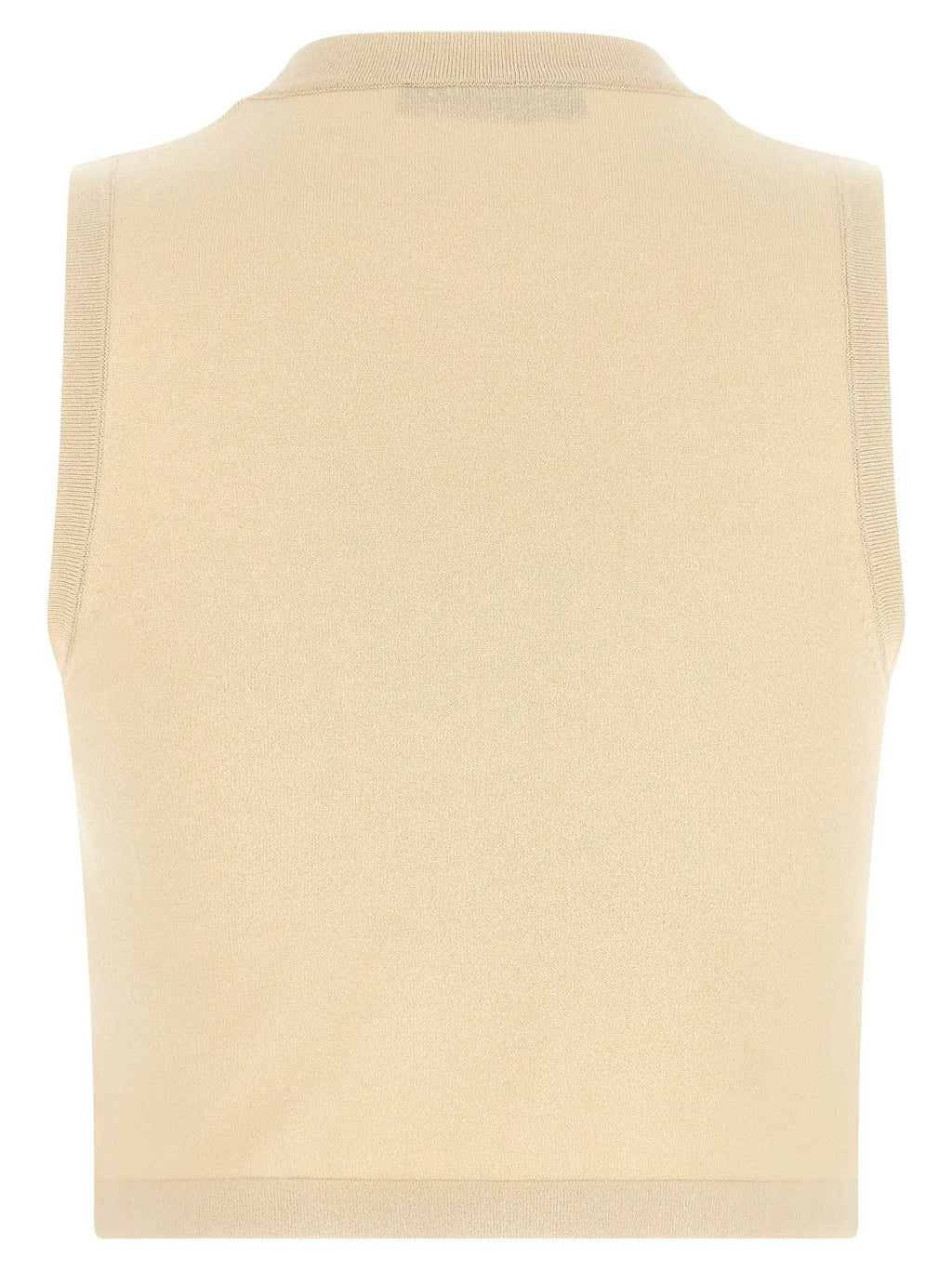 Max Mara Beige Viscose Sleeveles T-Shirt