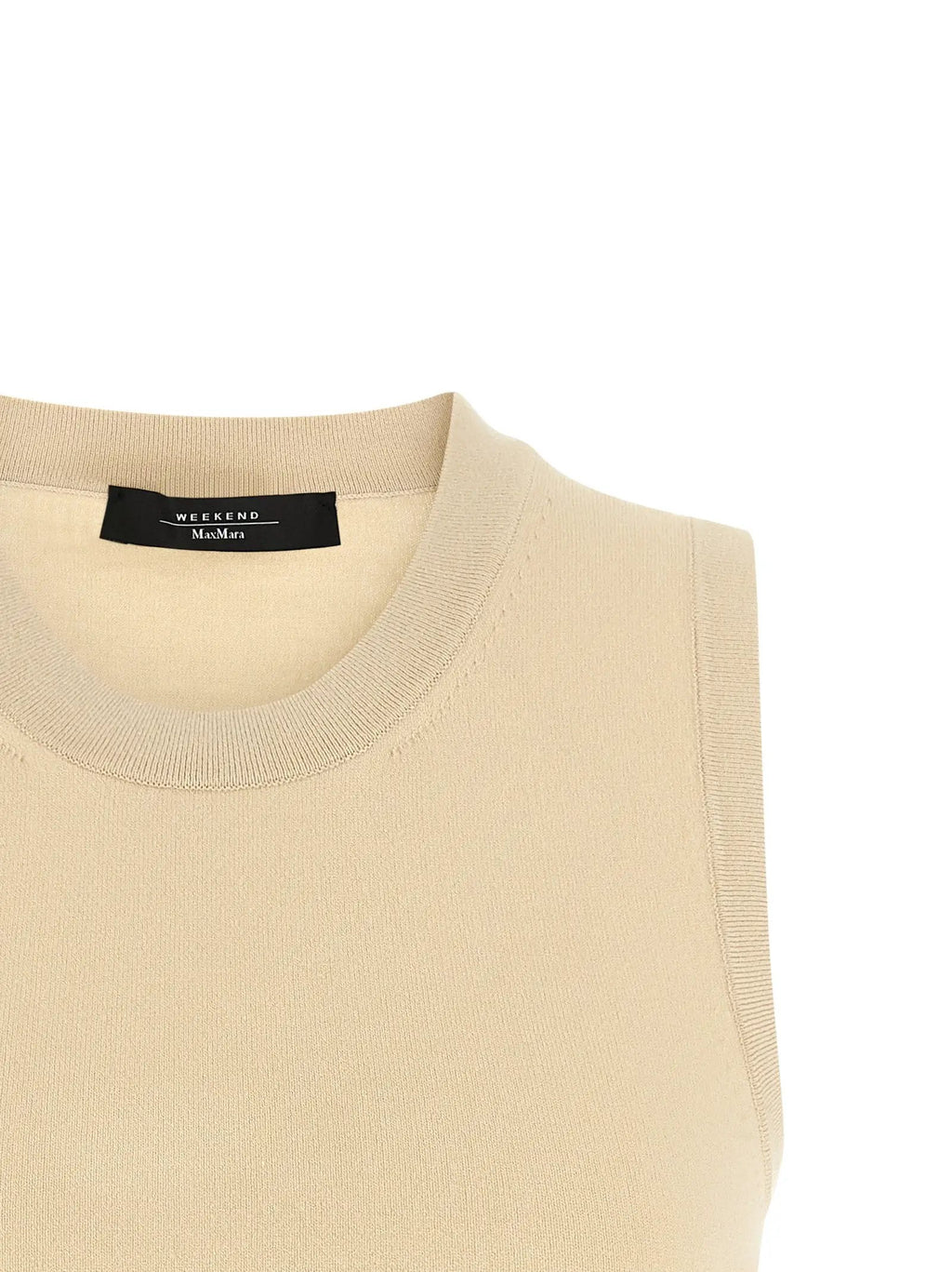 Max Mara Beige Viscose Sleeveles T-Shirt