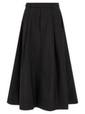 Brunello Cucinelli Black Cotton Midi Skirt