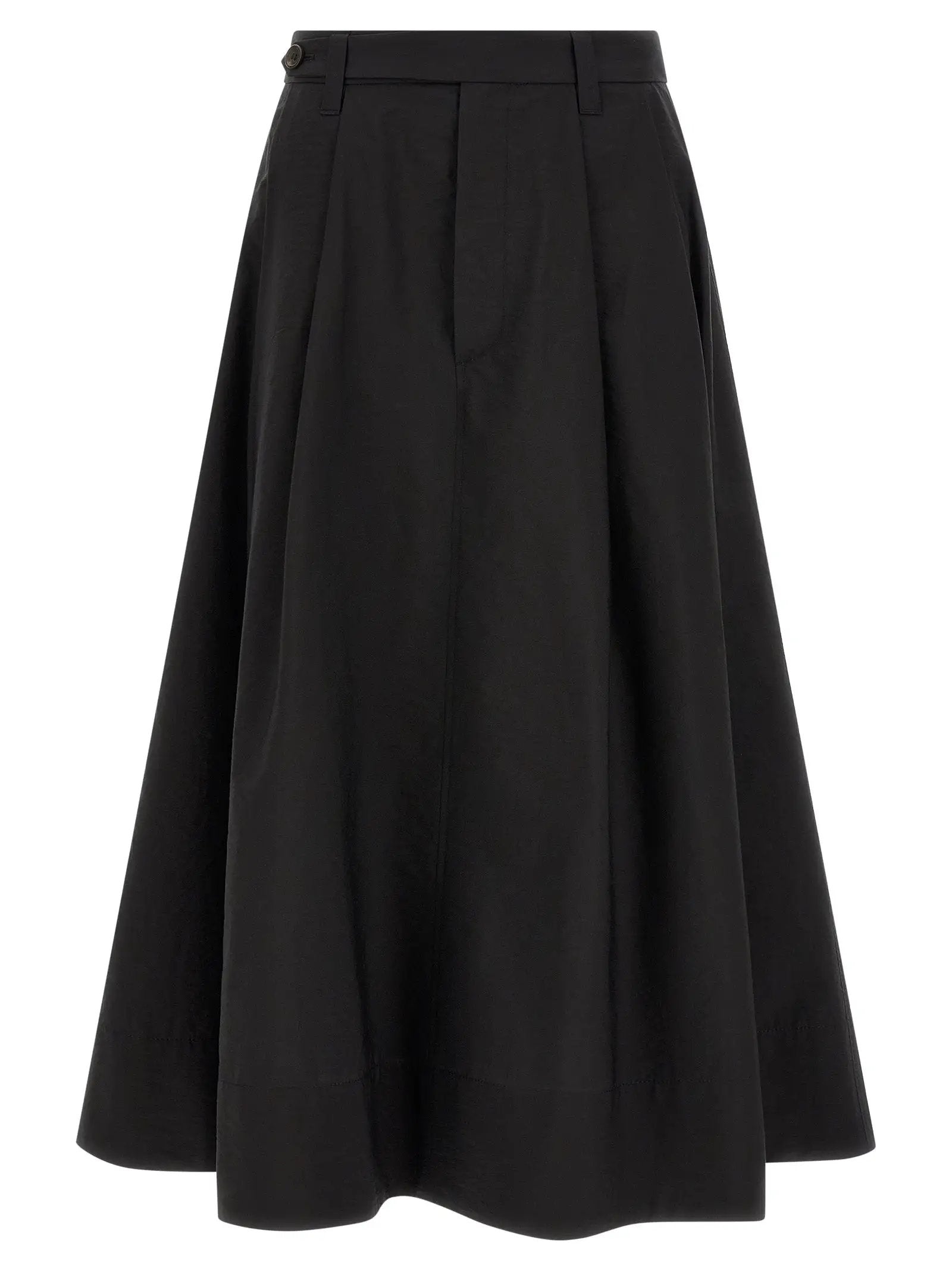 Brunello Cucinelli Black Cotton Midi Skirt