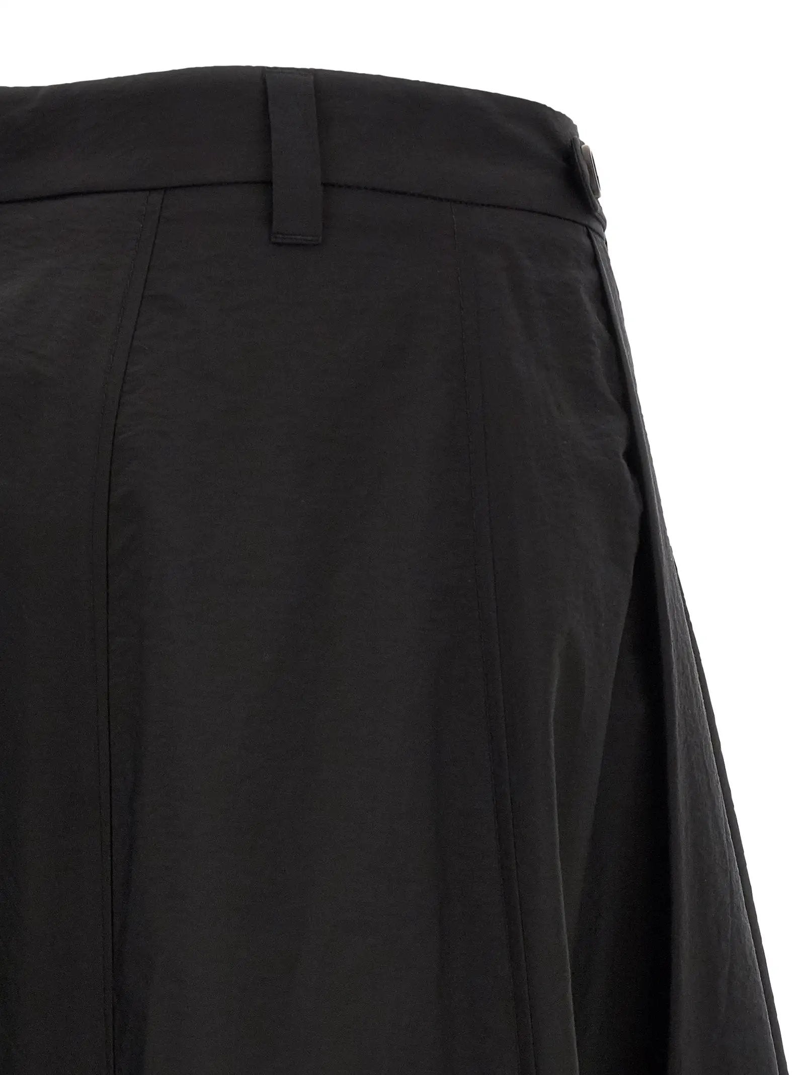 Brunello Cucinelli Black Cotton Midi Skirt
