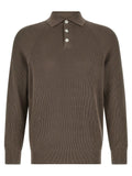 Brunello Cucinelli Brown Cotton Polo Shirt