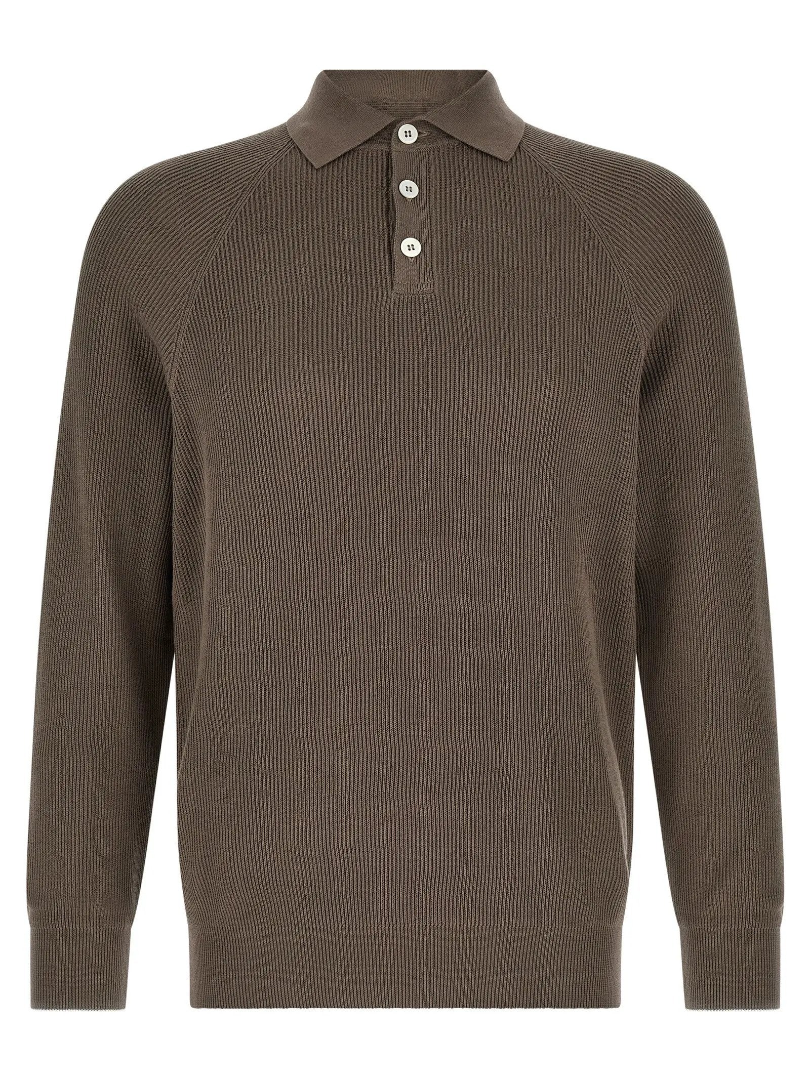 Brunello Cucinelli Brown Cotton Polo Shirt