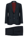 Brunello Cucinelli Blue Silk Two-Piece Suit