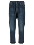 Brunello Cucinelli Blue Cotton Straight-Leg Jeans