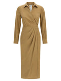 Max Mara Beige Cotton Midi Dress