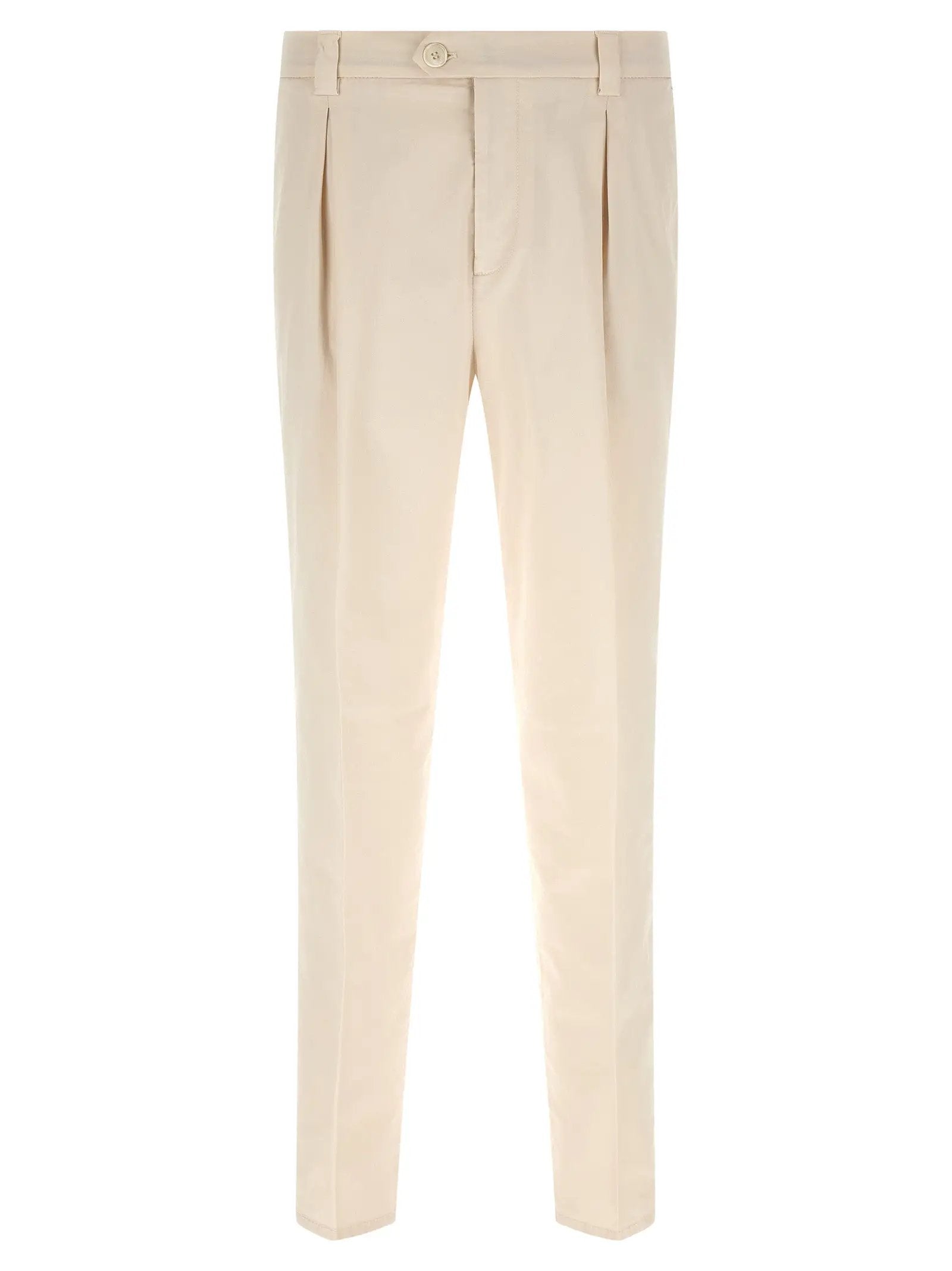 Brunello Cucinelli White Cotton Casual Pants