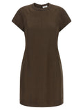 Brunello Cucinelli Brown Viscose Short Dress