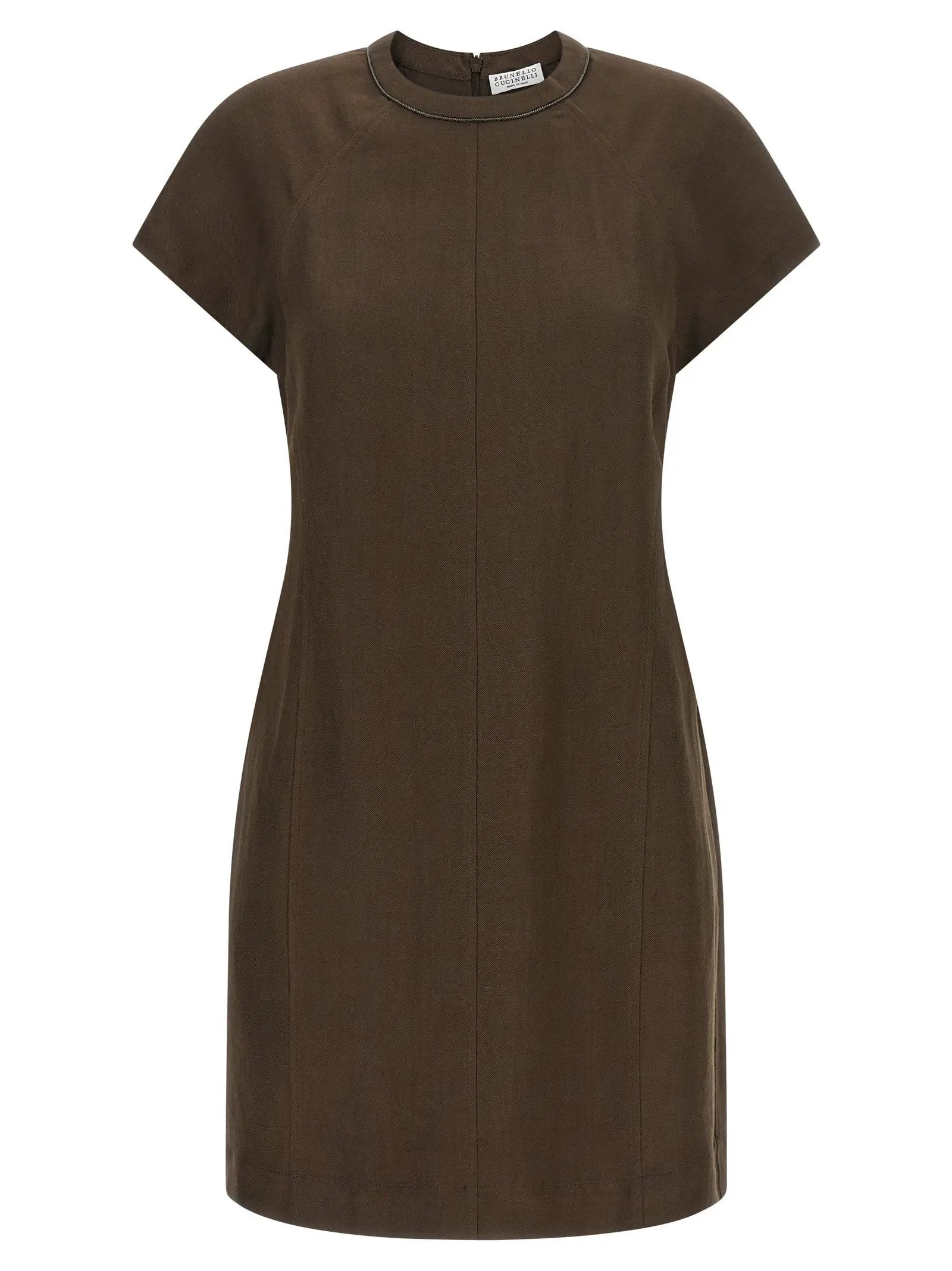 Brunello Cucinelli Brown Viscose Short Dress