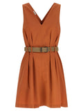 Brunello Cucinelli Orange Cotton Short Dress