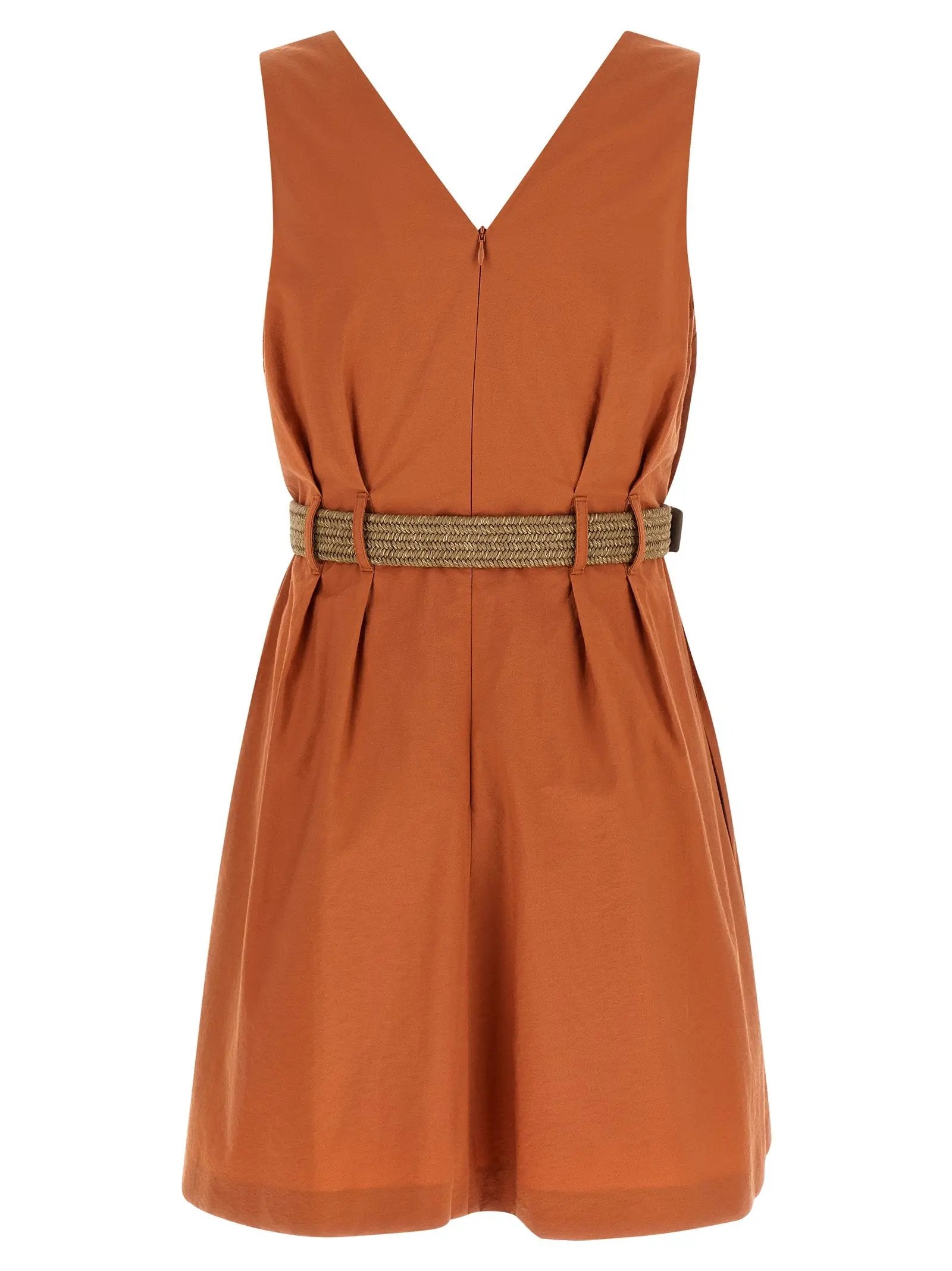 Brunello Cucinelli Orange Cotton Short Dress