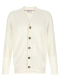 Brunello Cucinelli White Cotton Cardigan