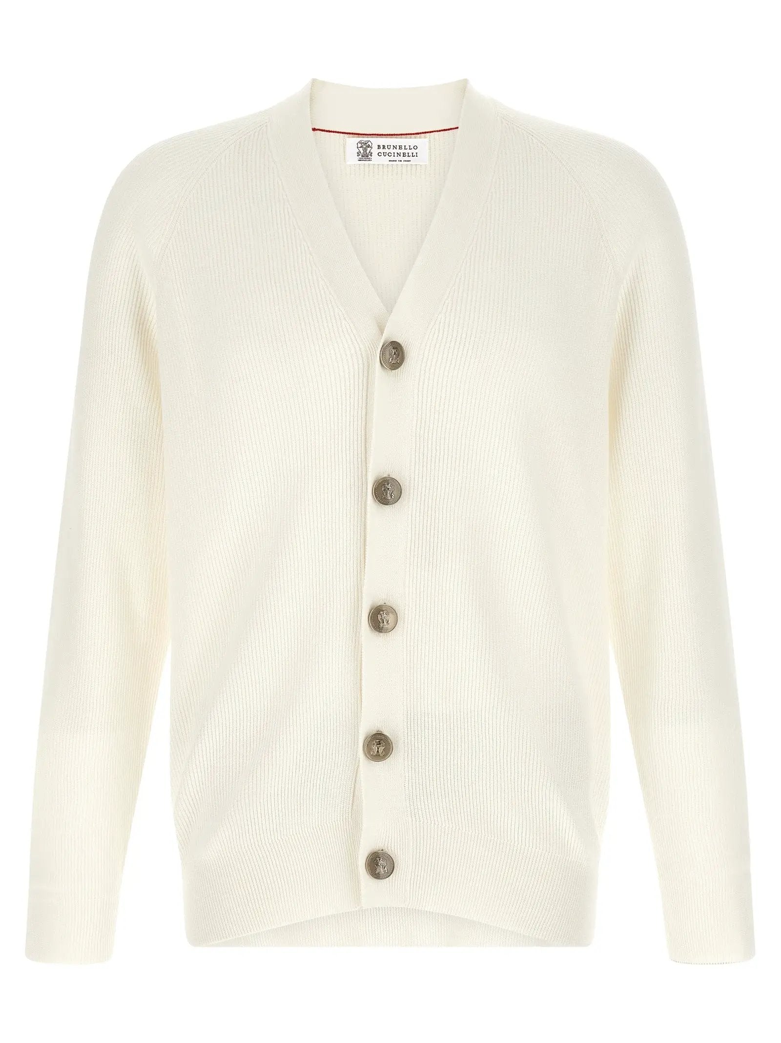 Brunello Cucinelli White Cotton Cardigan