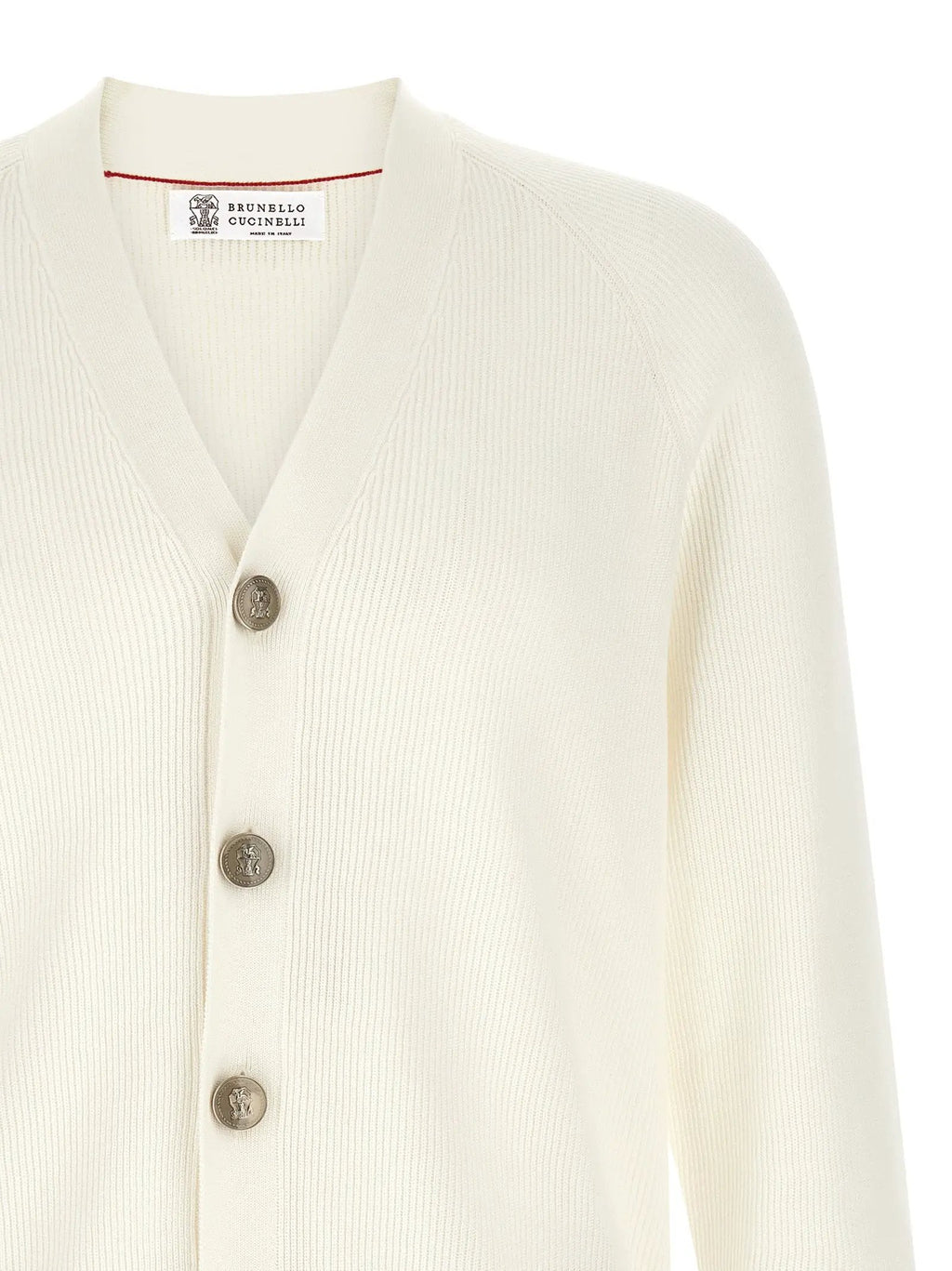 Brunello Cucinelli White Cotton Cardigan