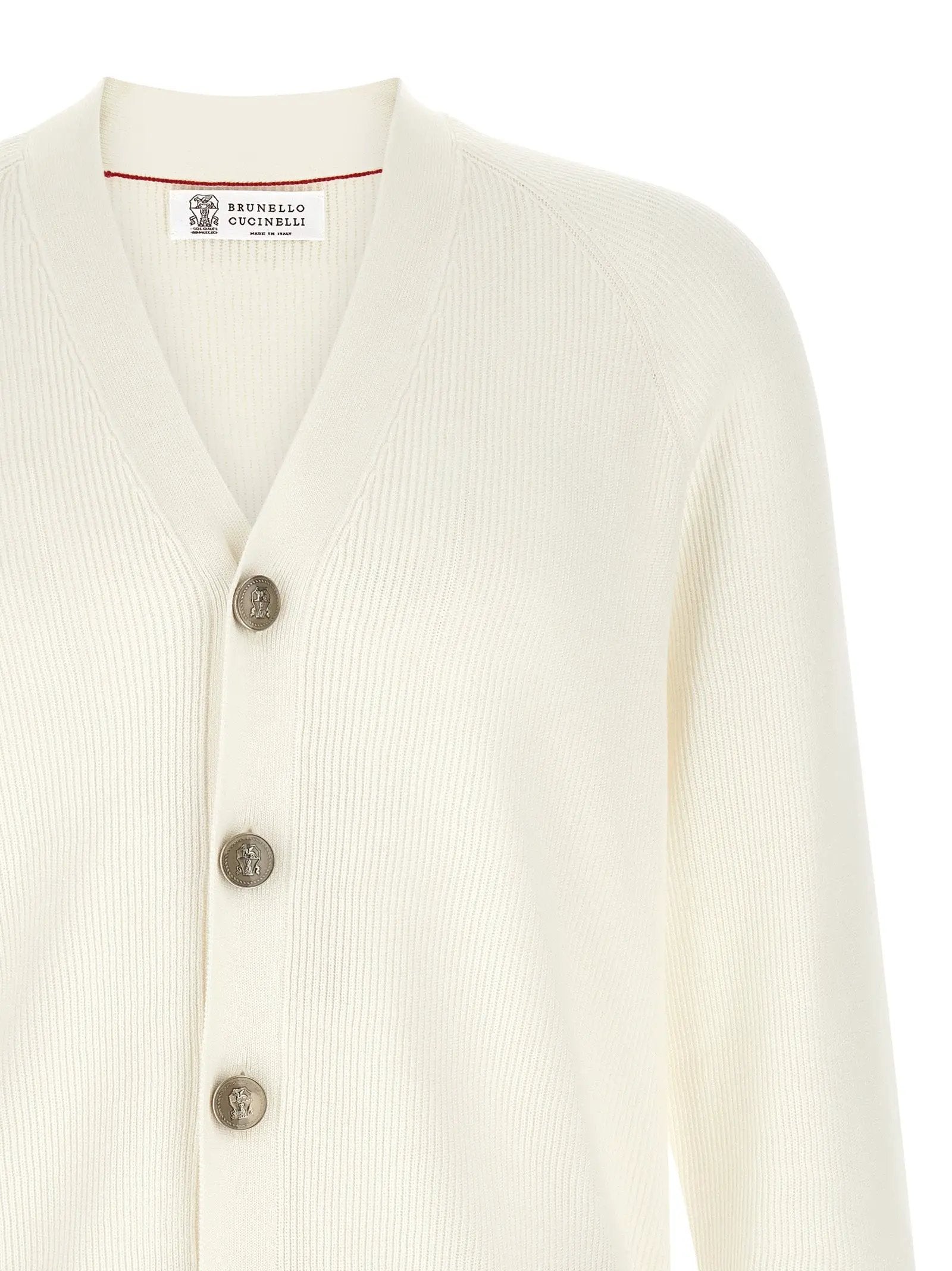 Brunello Cucinelli White Cotton Cardigan