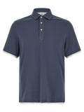 Polo Brunello Cucinelli en coton bleu