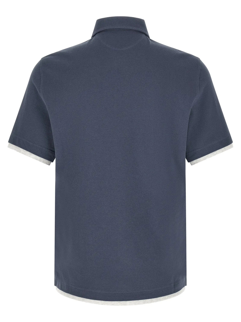 Polo Brunello Cucinelli en coton bleu