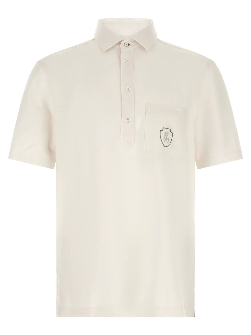Brunello Cucinelli White Virgin Wool Polo Shirt