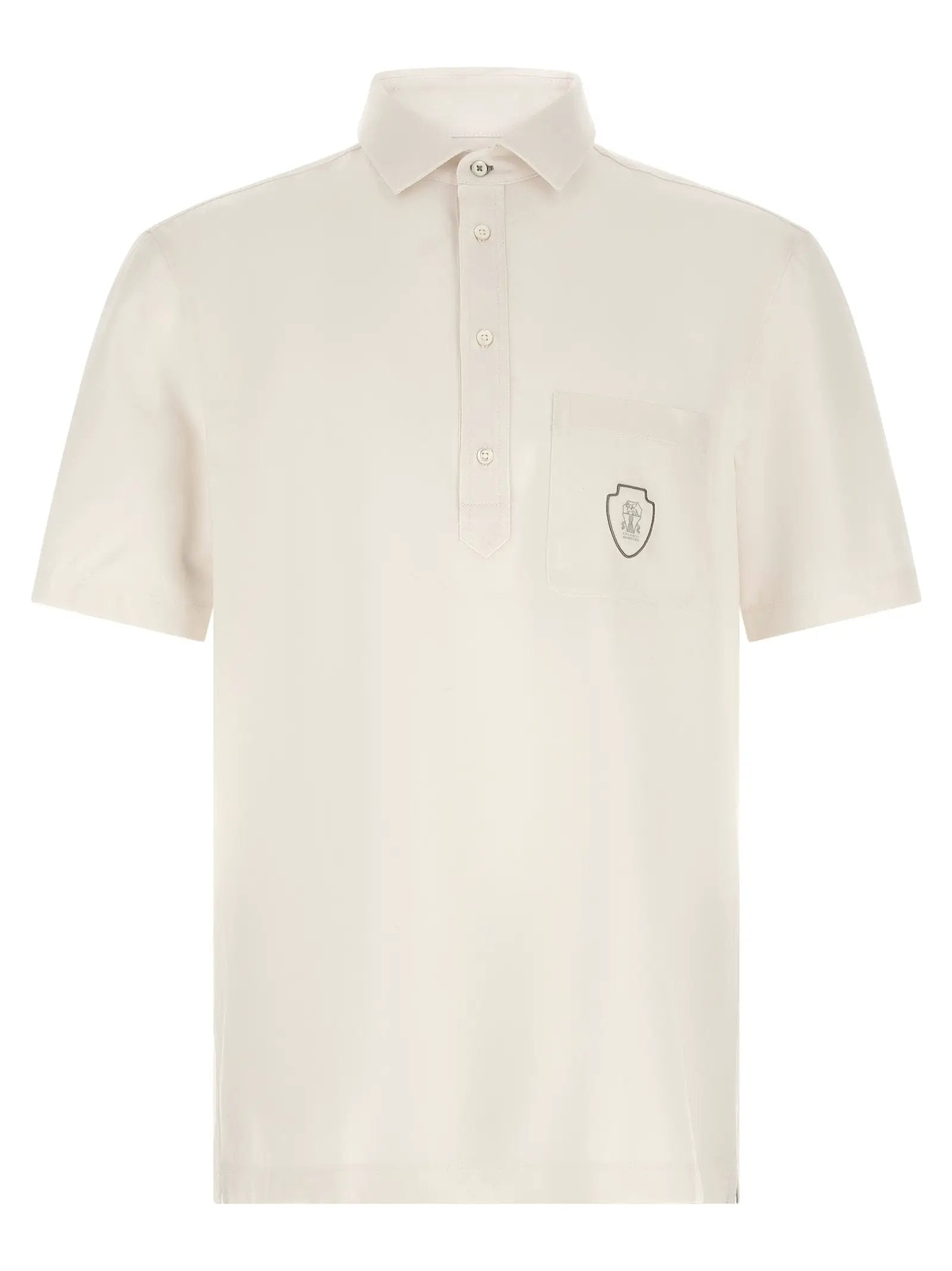 Brunello Cucinelli White Virgin Wool Polo Shirt