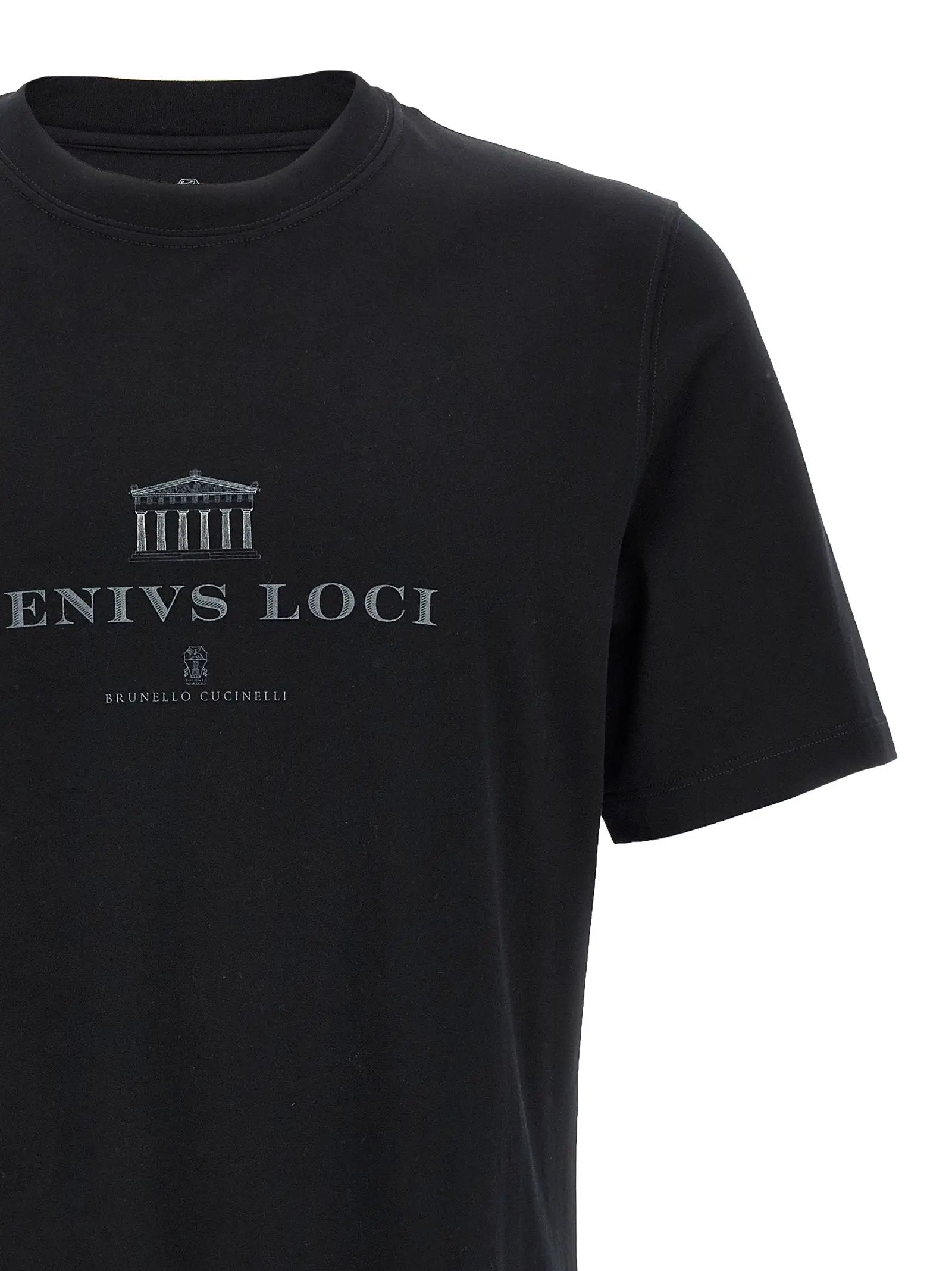 Brunello Cucinelli Black Cotton T-Shirt