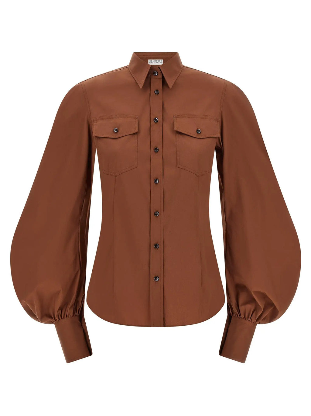 Brunello Cucinelli Brown Cotton Blouse