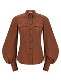 Brunello Cucinelli Brown Cotton Blouse