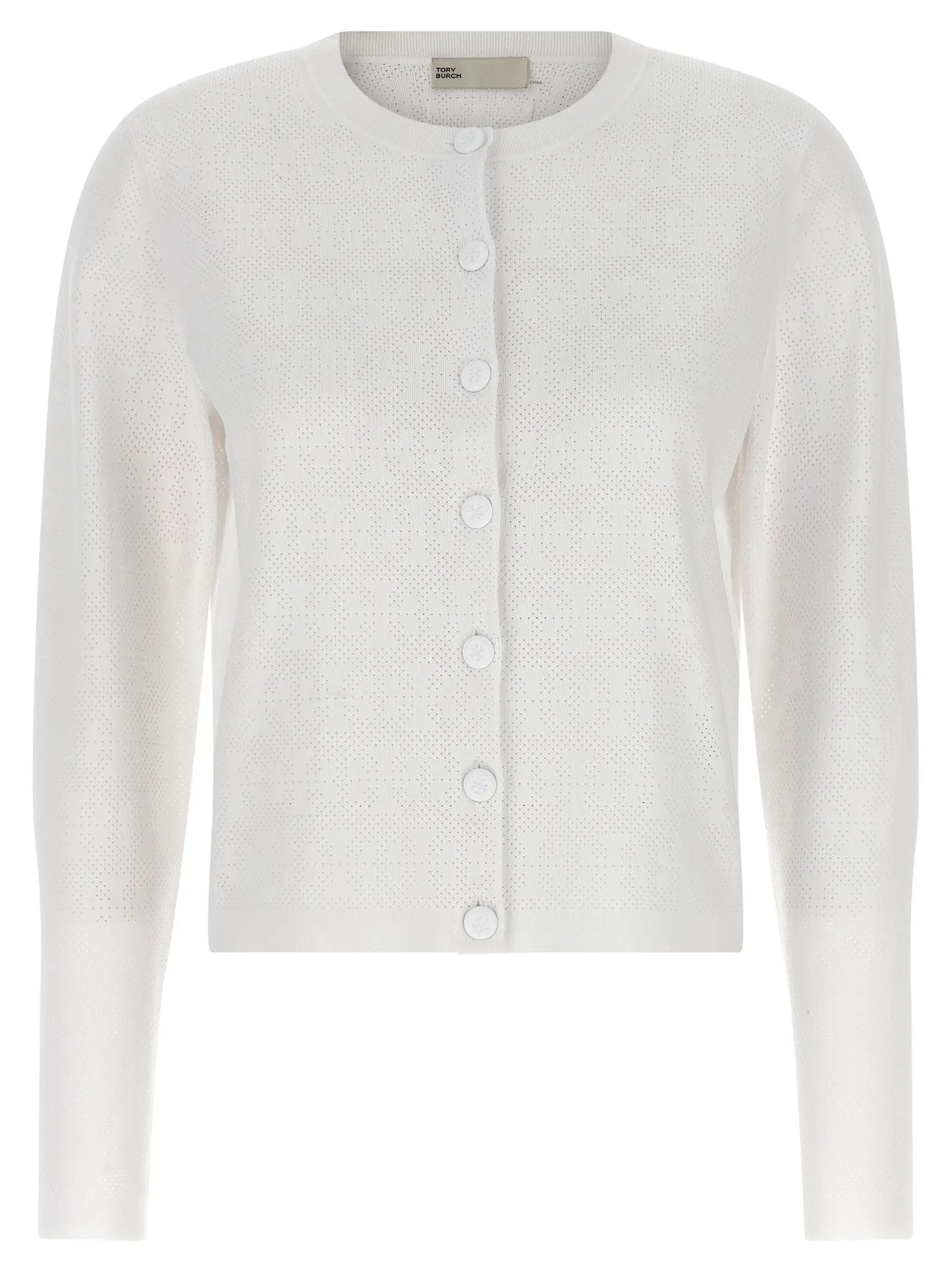 Tory Burch White Viscose Cardigan