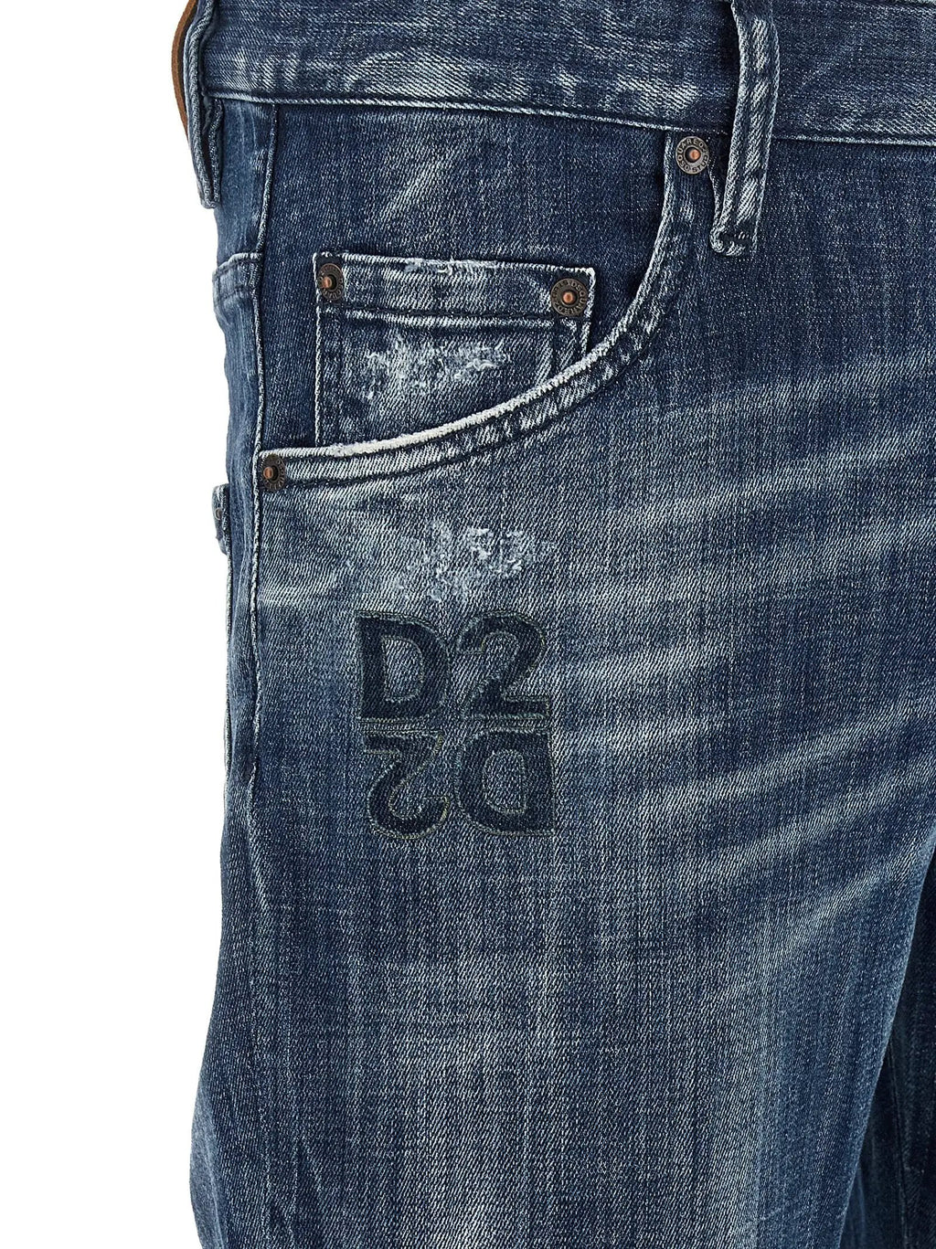 Jean Dsquared² bleu en coton coupe décontractée