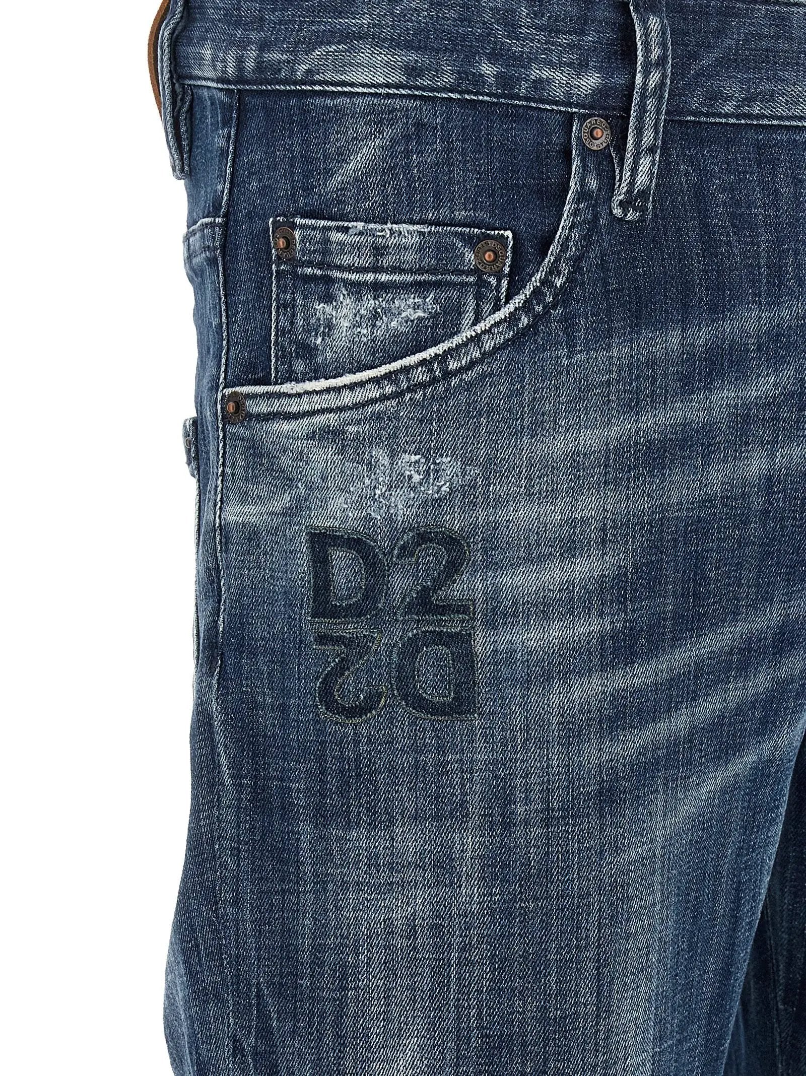 Jean Dsquared² bleu en coton coupe décontractée