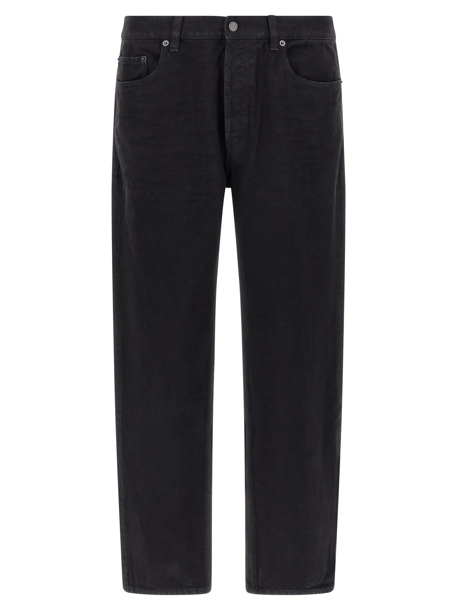 Saint Laurent Black Cotton Straight-Leg Jeans