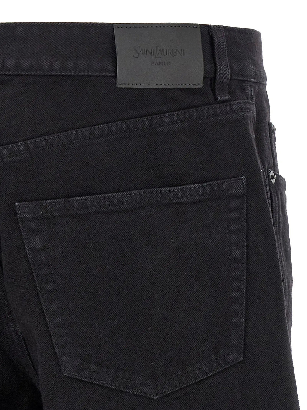 Saint Laurent Black Cotton Straight-Leg Jeans