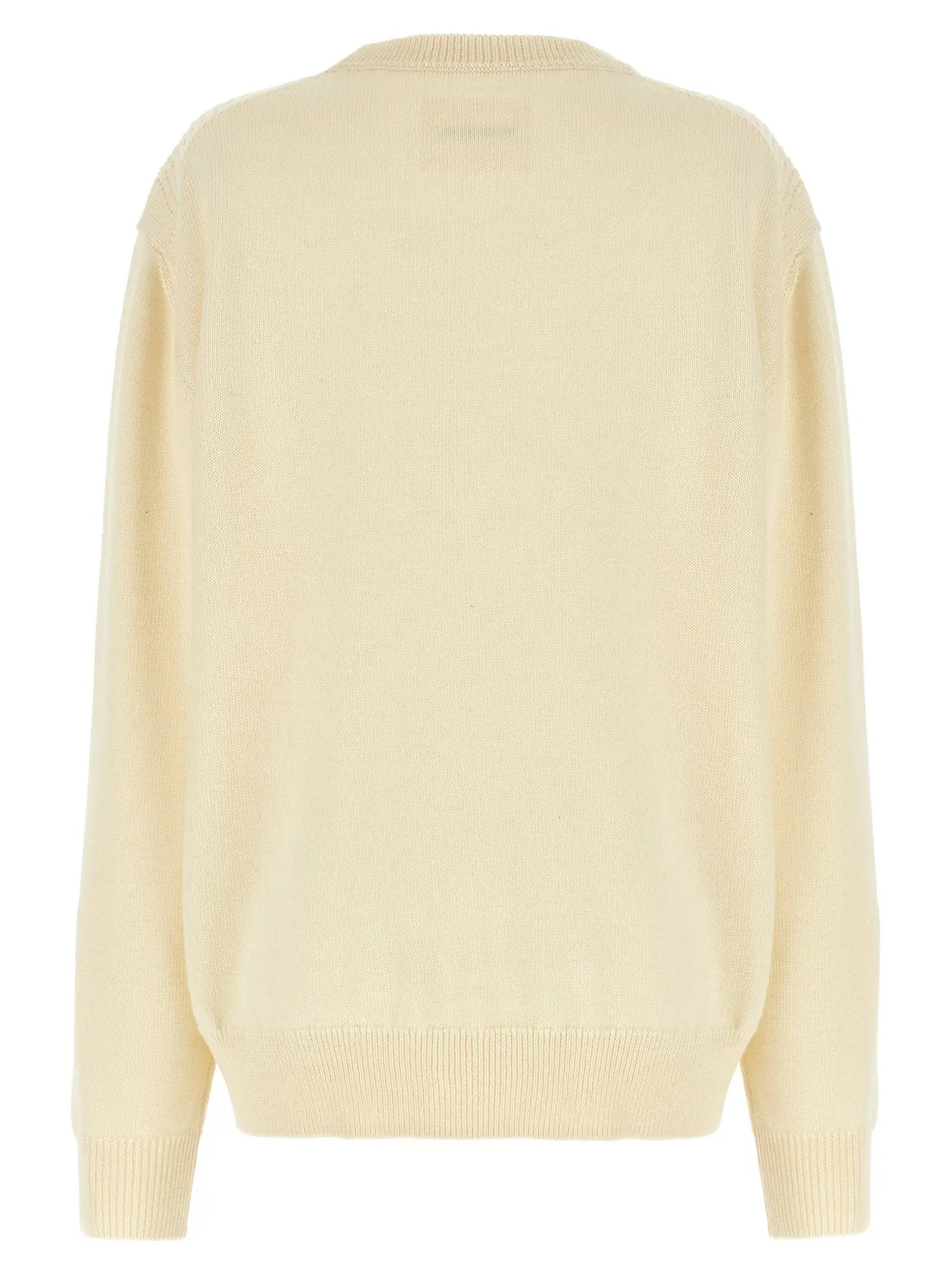 Jil Sander White Wool Cardigan